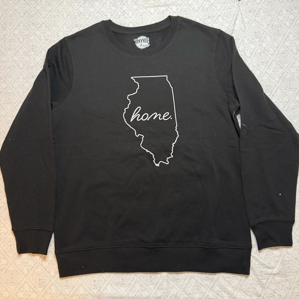Home Free Illinois Home Black Sweatshirt Womens Size Large